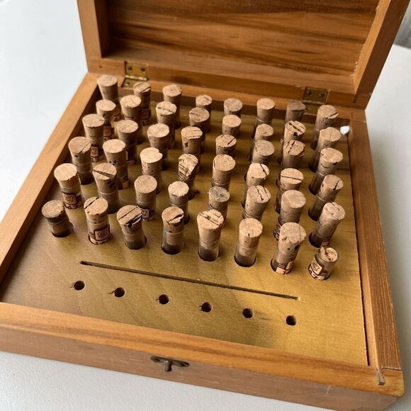 Vintage Wood Box w/ 48 Glass Vials – Watchmaker or Perfume Kit - Picture 2 of 13